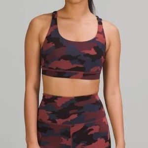 NWOT Lululemon Energy Bra *Medium Support, B–D Cups Size 8 smoky red night sea